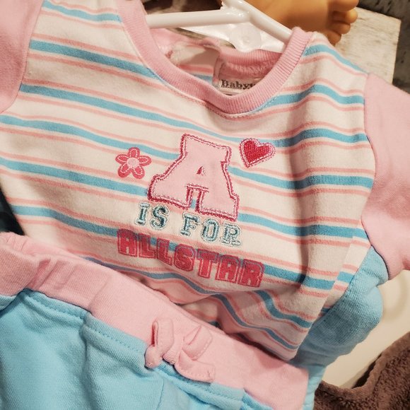 Baby Works Shorts Set 0-3M Pink Blue - Picture 9 of 9